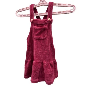 Tahari Girl Top Bib Overall Corduroy Pink Dress Size 2T Holiday - Picture 1 of 8