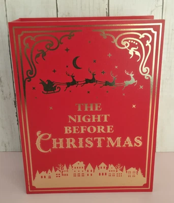 Target Bullseye 2025 La noche antes de Navidad decoración roja caja de libros de almacenamiento NUEVO Foto 1 de 4