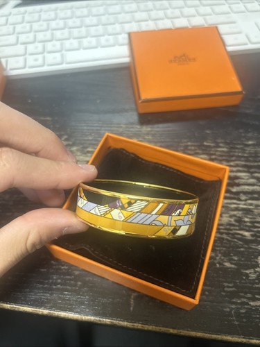 Autentico Bracciale Hermès Smalto Arancione e Viola