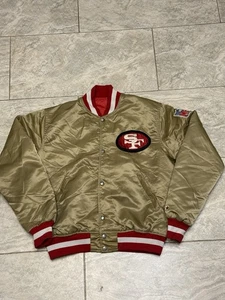 San Francisco 49ers Vintage 90s Satin Starter Jacket Size Medium NFL Football - Picture 1 of 12