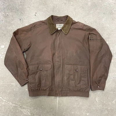 VTG LL Bean Waxed Cotton Bomber Jacket Men’s Size Large British Millerain - Image 1 of 4
