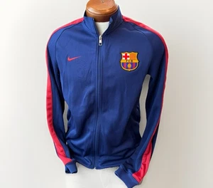 Nike Barcelona Navy Futbol Soccer Track Jacket Size M Athletic Mens 689953-421 - Picture 1 of 7