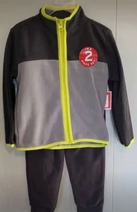 Boy's 2-piece NEW 3T Gray/Black Polyester Fleece Zip-up Stretchy Long-sleeved - Picture 1 of 5