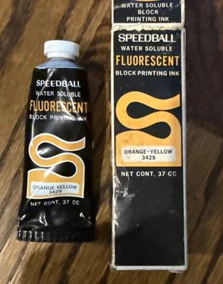 TINTA de impresión en bloque Speedball de colección nos base de aceite fluorescente naranja-amarillo 3429 Foto 1 de 4