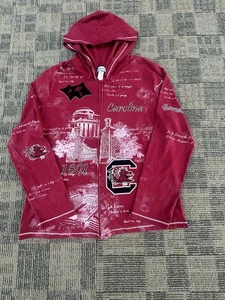 Giacca con cappuccio vintage anni '90 University of South Carolina Gamecocks AOP donna L - Foto 1 di 9