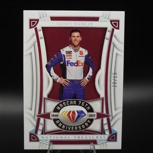 2023 National Treasures NASCAR Diamond Anniversary Holo Silver Denny Hamlin /15 - Picture 1 of 2