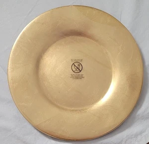 Cargador de cerámica dorado Pier 1 Imports 13" ~ NUEVO sellado ~ Lote de 4 - Imagen 1 de 4