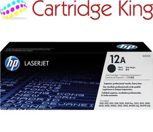 Cartouche de toner HP 12A noir original LaserJet rendement page 2000 (P/N Q2612A) - Photo 1/1