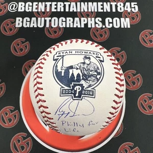 Ryan Howard Signed Retirement Logo Baseball Phillies Autographed Steiner - Picture 1 of 2