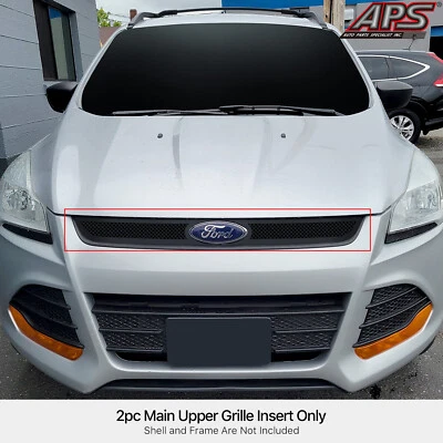 Fits 2013-2016 Ford Escape Main Upper Stainless Steel Black Mesh Grille Insert — 第 1/4 张图片