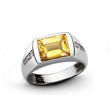 Certified Natural yellow sapphire 925 Starling Silver Handmade Ring Gift Free