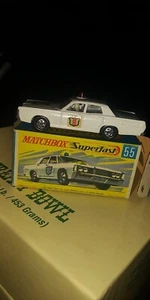 Matchbox 1970 Superfast Mercury # 55E-2 Police Lesney England Thin Wheels - Picture 1 of 13