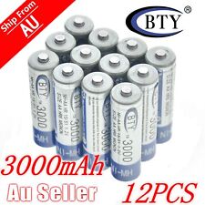 12pcs AA BTY 3000mAh 1.2V NI-MH Rechargeable Battery For Home CELL/RC local Ship