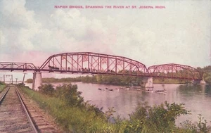 ST. JOSEPH MI - Napier Bridge Spanning the River at St. Joseph - Picture 1 of 2
