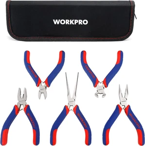 WORKPRO Mini-Zangen-Set, Schmuckzangen, 5-Teilig, Inkl. Linesman-Zange, Spitzzan - Bild 1 von 12