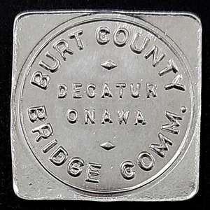 Burt County Bridge Commission, Decatur, NE "Buono per 10 ¢ a pedaggio" gettone! 24 mm - Foto 1 di 4