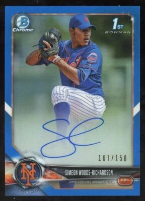 2018 Bowman Chrome Simeon Woods Richardson 1st Bowman Auto Blue Refractor #/150 - Image 1 of 2