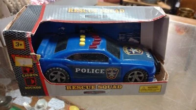 2015 BRIGHT KINGDOM Plastic Blue Plolice Car w/ Sound (box has damage) - Image 1 of 3