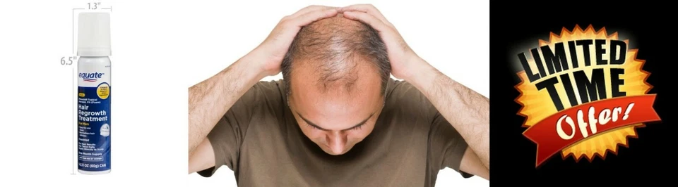 Aerosol tópico Equate Hair Regrowth Men Minoxidil, 5% (espuma) precio especial Foto 1 de 1