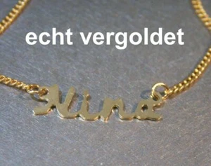Elegant Necklace Nina Gold Plated Name Necklace New - Picture 1 of 1