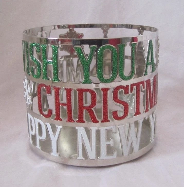Bath & Body Works Merry Christmas 3 Wick Candle Sleeve Holder Winter 2016