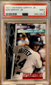 1994 SUPER NINTENDO Insert KEN GRIFFEY JR PSA 9 Rare (Pop 57)
