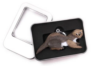 Schlüsselanhänger Holz Biber Otter Säugetier Nagetier Anhänger in Geschenkbox - Bild 1 von 7