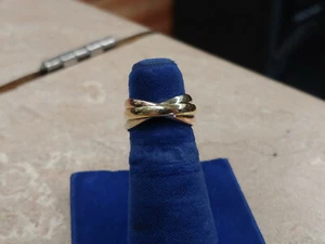 Trinity 14k Multi-Tone Band Size 5.75 - Picture 1 of 6