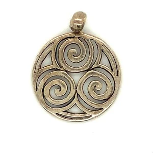 Vintage Sterling signiert PSCL Peter Stein Kreis keltische runde Form Charm Anhänger - Bild 1 von 7