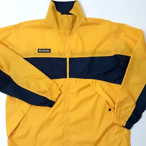 Y2K Columbia Youth Size Boy 18/20 ? 16 Jacket Yellow Windbreaker Lightweight Zip - Picture 1 of 10