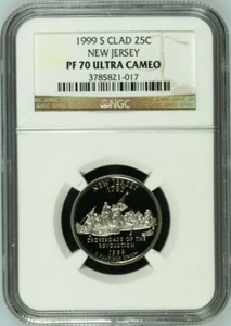 1999 S Clad 25C New Jersey NGC PF70 Ultra Cameo - Picture 1 of 2