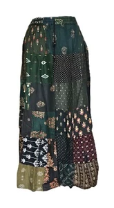 Maxi gonna casual donna patchwork, gonna lunga stampata cotone stampa boho stampa floreale - Foto 1 di 1