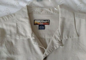 HAVANNA JACKS CAFE Seide Palmen Muster Button Down SS Hemd Herren Größe L - Bild 1 von 11