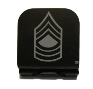 US Army Master Sergeant Stripes Laser Etched Aluminum Hat Clip Brim-it - Picture 1 of 9