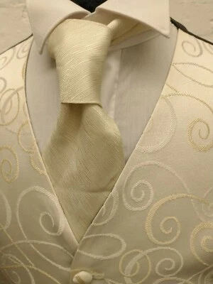 Heirloom Ivory/Gold Waistcoat, Ascot, Weddings, Formal, Prom, Evening Boys Men - Image 1 of 4