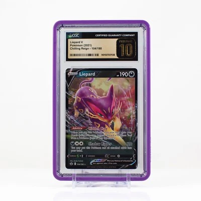 Pokemon Liepard V #104 Chilling Reign CGC Pristine 10 POP3  - Image 1 of 4