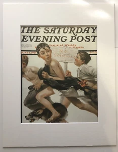 Norman Rockwell "No Swimming" 11 x 14 Matted Art Print-Post Cover 1921 - Picture 1 of 3