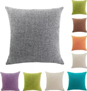 New Plain Linen Cushion Cover Pillow Case Home Decor 16" 18" 20" 22" 24" 26" 28" - Picture 1 of 15