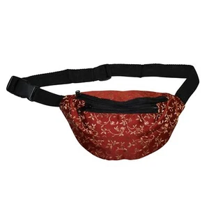 Gürteltasche Lou Polsterstoff rot geblümt Bauchtasche Hüfttasche Festival Goa - Picture 1 of 3