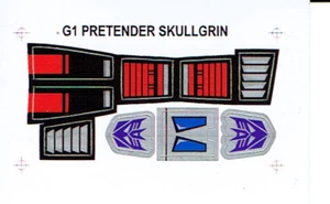 TRANSFORMERS GENERATION 1, G1 DECEPTICON SKULLGRIN REPRO LABELS / STICKER - Bild 1 von 1