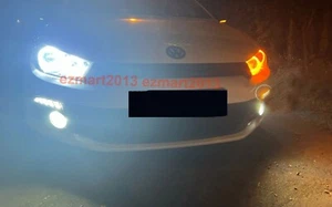 Switchback LED halo ring for Volkswagen Scirocco III MK3 08-13 Xenon head signal - Picture 1 of 15