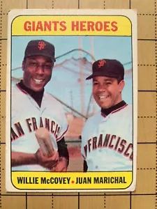 1969 TOPPS BASEBALL GIANT'S HEROES - McCOVEY/MARICHAL #572 - Picture 1 of 2