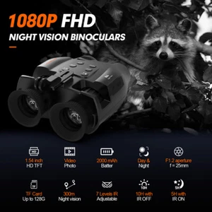 Night Vision Goggles Head Mounted for Adults 984FT Recharge Infrared Binoculars - Picture 1 of 20