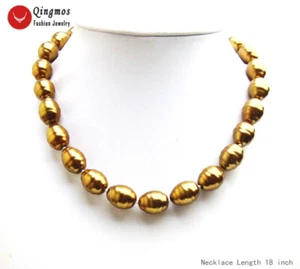 Oval 13 * 16 mm marrón concha marina collar de perlas para mujeres 18 "gargantillas joyería ne6588 - Imagen 1 de 8
