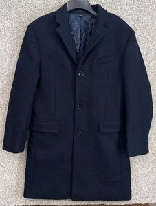 J Crew Dress Coat Mens 38S Navy Blue Wool Primaloft Insulated Botton Jacket - Picture 1 of 13