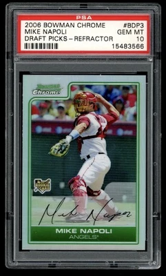 2006 Bowman Chrome #BDP3 Mike Napoli Rookie Refractor RC SP PSA 10 - Image 1 of 2