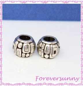 Espaciadores de cuentas geométricas de plata Brighton Nexus - Lote de 2 - Imagen 1 de 4