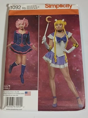 Simplicity 1092 Sailor Moon Rini Anime Cosplay Costume Sewing Pattern Size 14-22 - Image 1 of 4