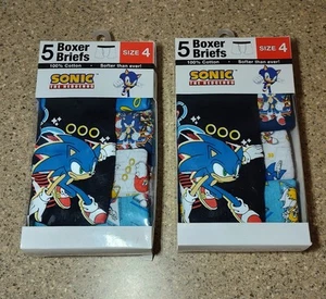 2- Sonic the Hedgehog Boys 5 Pack Each Briefs (size 4) NEW 10 Pair - Picture 1 of 6