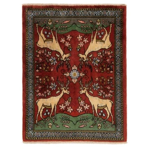 Alfombra persa anudada a mano Sarough 89x68 cm Orient Wolle Carpet Rug roja - Imagen 1 de 13